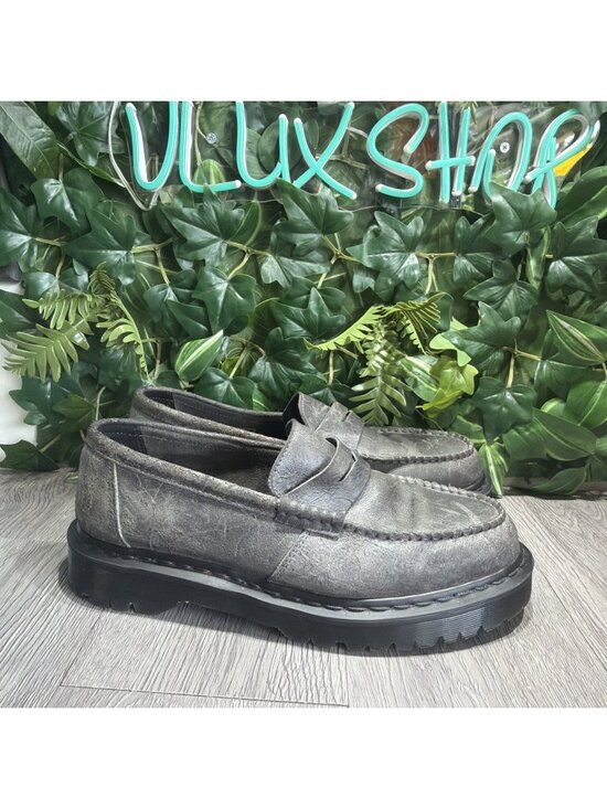 Dr Martens Gray Penton Bex Loafer Mid Grey Made In England Men Size 10 UK 11 US